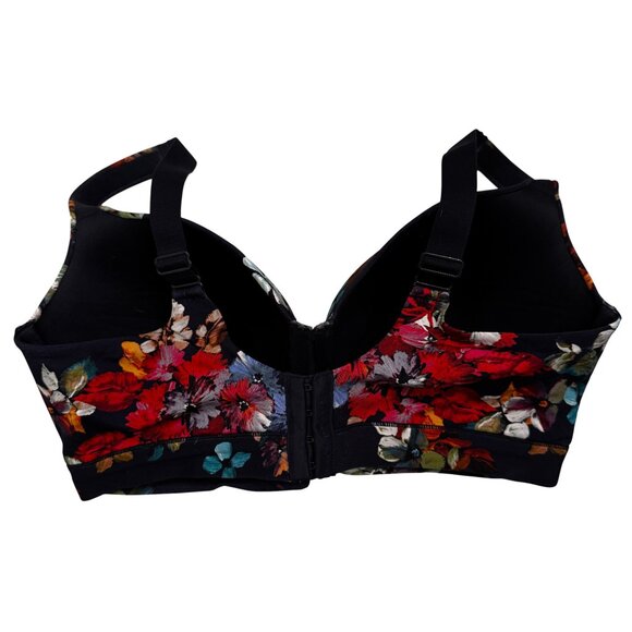Like new CACIQUE Navy Blue Floral Underwire Bra Size 38G - Picture 2 of 6